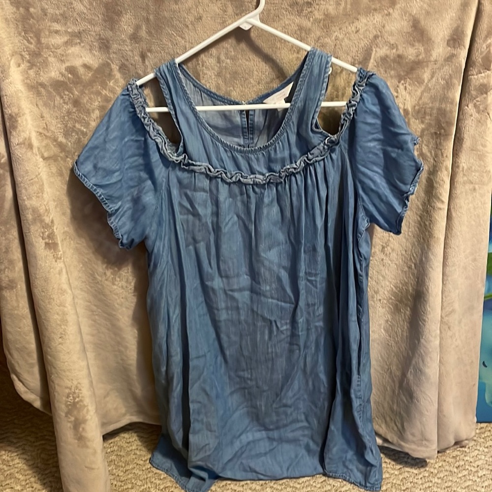L C Lauren Conrad Dress in excellent condition. Sz XL. Blue Jean 24 p2p 38 long